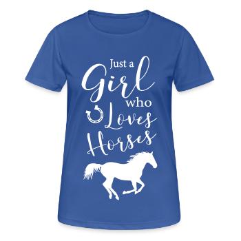 Cheval amour chevaux juste fille aime chevaux cavalier - T-shirt respirant Femme - bleu royal - Devant - AI Model Female 172 light (172cm)