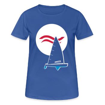 Sailboat Finn Dinghy - Women's Breathable T-Shirt - royal blue - Front - AI Model Female 172 light (172cm)