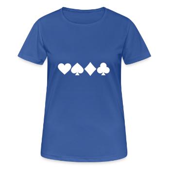 Kartendeck - Frauen T-Shirt atmungsaktiv - Royalblau - Vorne - AI Model Female 172 light (172cm)