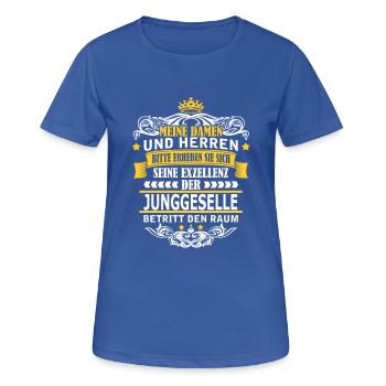 JUNGGESELLE - Frauen T-Shirt atmungsaktiv - Royalblau - Vorne - AI Model Female 172 light (172cm)
