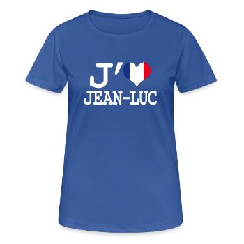 Ich liebe jean-luc - Frauen T-Shirt atmungsaktiv - Royalblau - Vorne - AI Model Female 172 light (172cm)