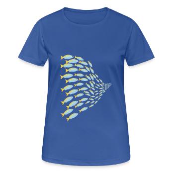 Schwarm Fische - Frauen T-Shirt atmungsaktiv - Royalblau - Vorne - AI Model Female 172 light (172cm)