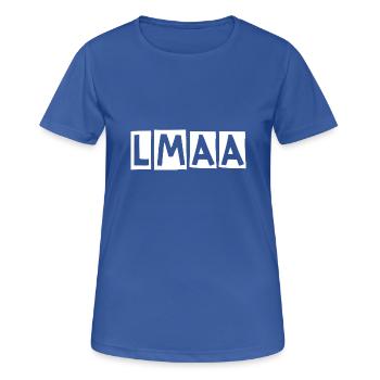 Lèche-moi dans le cul: Fuck vous LMAA - T-shirt respirant Femme - bleu royal - Devant - AI Model Female 172 light (172cm)
