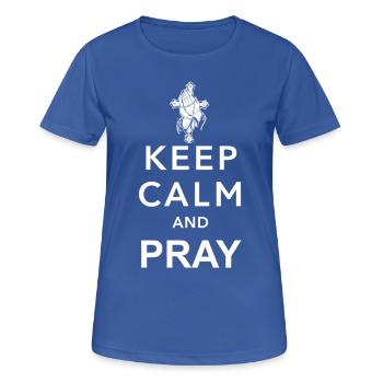 Restez calme et prier - T-shirt respirant Femme - bleu royal - Devant - AI Model Female 172 light (172cm)
