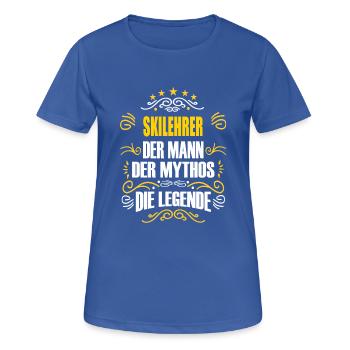 SKILEHRER - Frauen T-Shirt atmungsaktiv - Royalblau - Vorne - AI Model Female 172 light (172cm)