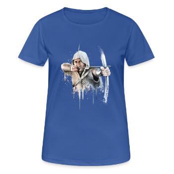 Schütze - Frauen T-Shirt atmungsaktiv - Royalblau - Vorne - AI Model Female 172 light (172cm)