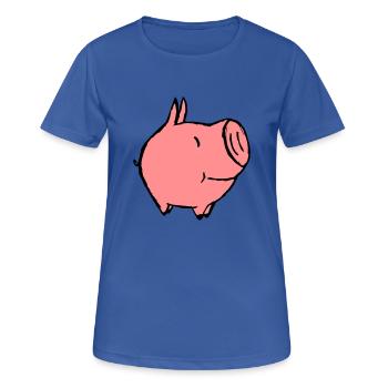 kleines Schweinchen - Frauen T-Shirt atmungsaktiv - Royalblau - Vorne - AI Model Female 172 light (172cm)