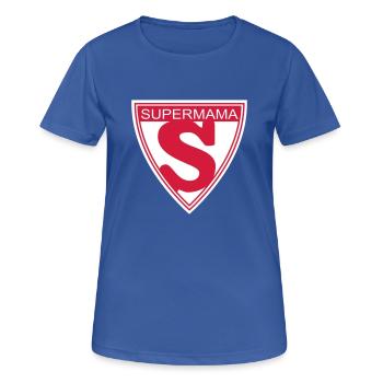 Supermama - T-shirt respirant Femme - bleu royal - Devant - AI Model Female 172 light (172cm)