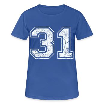 31 in white in the used look - T-shirt respirant Femme - bleu royal - Devant - AI Model Female 172 light (172cm)