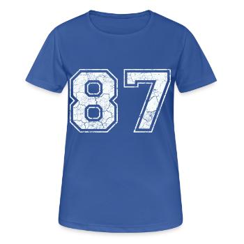 87 dans blanc in Used Look - T-shirt respirant Femme - bleu royal - Devant - AI Model Female 172 light (172cm)