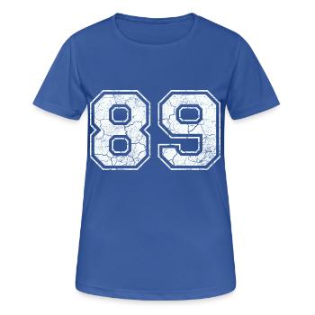 89 dans blanc in Used Look - T-shirt respirant Femme - bleu royal - Devant - AI Model Female 172 light (172cm)