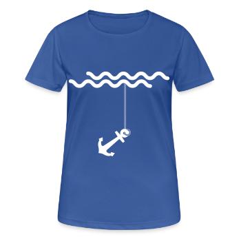 Anker - Frauen T-Shirt atmungsaktiv - Royalblau - Vorne - AI Model Female 172 light (172cm)