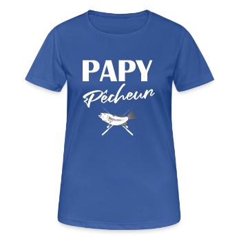 papy pêcheur t-shirt cadeau grand-père pêche - T-shirt respirant Femme - bleu royal - Devant - AI Model Female 172 light (172cm)