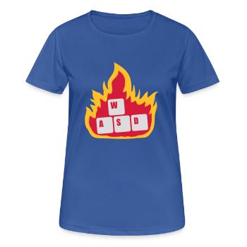 Nerd Computer WASD Tastatur - Frauen T-Shirt atmungsaktiv - Royalblau - Vorne - AI Model Female 172 light (172cm)