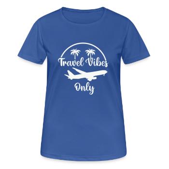 Travel Vibes uniquement - T-shirt respirant Femme - bleu royal - Devant - AI Model Female 172 light (172cm)