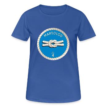 MARTELOD - LE MARIN BRETON - BREIZH - BZH - T-shirt respirant Femme - bleu royal - Devant - AI Model Female 172 light (172cm)