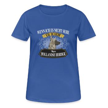 HOLLANDSE-HERDER - Frauen T-Shirt atmungsaktiv - Royalblau - Vorne - AI Model Female 172 light (172cm)