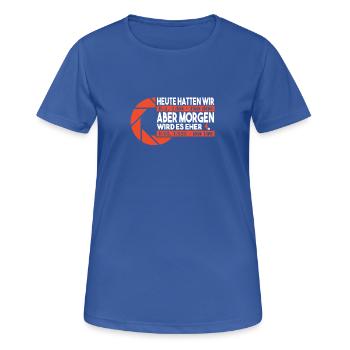 Fotograf - Frauen T-Shirt atmungsaktiv - Royalblau - Vorne - AI Model Female 172 light (172cm)