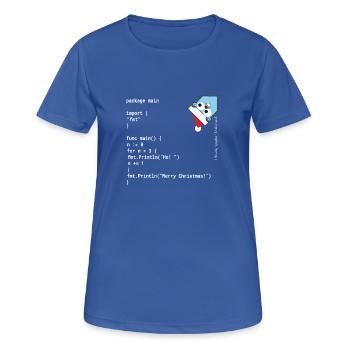 Ho! Ho! Ho! - Merry Christmas - Go / Golang Geek - Women's Breathable T-Shirt - royal blue - Front - AI Model Female 172 light (172cm)