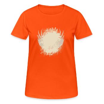 Vector background de - Frauen T-Shirt atmungsaktiv - Neonorange - Vorne - AI Model Female 172 dark (172cm)