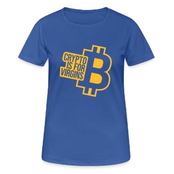 crypto is for virgins - Women's Breathable T-Shirt - royal blue - Front - AI Model Female 172 light (172cm)