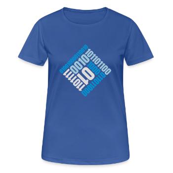 Binär Code Programm Sprache - Frauen T-Shirt atmungsaktiv - Royalblau - Vorne - AI Model Female 172 light (172cm)