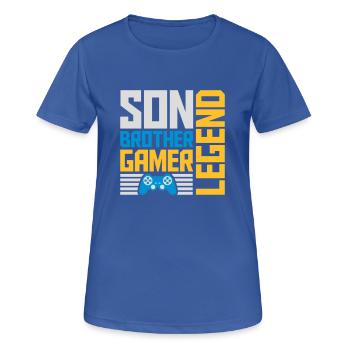 Fils Frère Gamer Légende - T-shirt respirant Femme - bleu royal - Devant - AI Model Female 172 light (172cm)