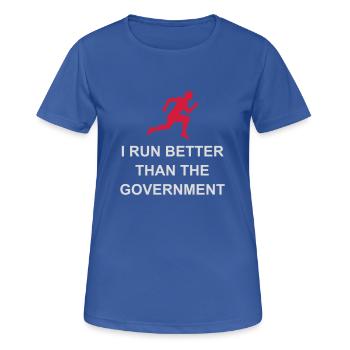 mieux fonctionner que le gouvernement - T-shirt respirant Femme - bleu royal - Devant - AI Model Female 172 light (172cm)