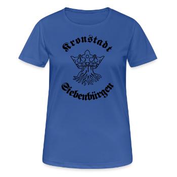 Kronstadt in Siebenbürgen - Wurzel mit Krone - Frauen T-Shirt atmungsaktiv - Royalblau - Vorne - AI Model Female 172 light (172cm)