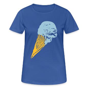 Eis in der Waffel - Frauen T-Shirt atmungsaktiv - Royalblau - Vorne - AI Model Female 172 light (172cm)