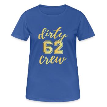 Dirty 62 Besatzung - Frauen T-Shirt atmungsaktiv - Royalblau - Vorne - AI Model Female 172 light (172cm)