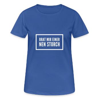 Brat mir doch einer nen Storch - Frauen T-Shirt atmungsaktiv - Royalblau - Vorne - AI Model Female 172 light (172cm)