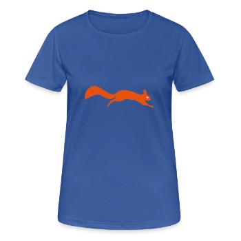 Eichhörnchen springt - Frauen T-Shirt atmungsaktiv - Royalblau - Vorne - AI Model Female 172 light (172cm)