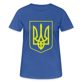Ukraine-Staatswappen 1-farbig - Frauen T-Shirt atmungsaktiv - Royalblau - Vorne - AI Model Female 172 light (172cm)
