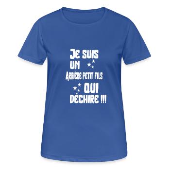 Arrière petit fils qui déchire cadeau - T-shirt respirant Femme - bleu royal - Devant - AI Model Female 172 light (172cm)