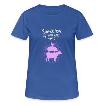 Viande pour barbecue - T-shirt respirant Femme - bleu royal - Devant - AI Model Female 172 light (172cm)