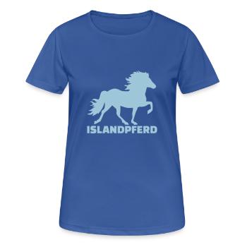 Islandpferd - Frauen T-Shirt atmungsaktiv - Royalblau - Vorne - AI Model Female 172 light (172cm)