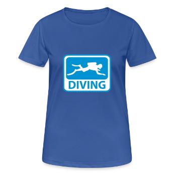 Diving - Frauen T-Shirt atmungsaktiv - Royalblau - Vorne - AI Model Female 172 light (172cm)