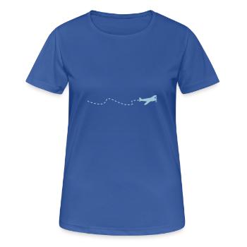 Flugzeug / flying plain (1c) - Women's Breathable T-Shirt - royal blue - Front - AI Model Female 172 light (172cm)