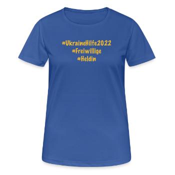 Freiwilliges Engagement Ukraine Hilfe - Frauen T-Shirt atmungsaktiv - Royalblau - Vorne - AI Model Female 172 light (172cm)