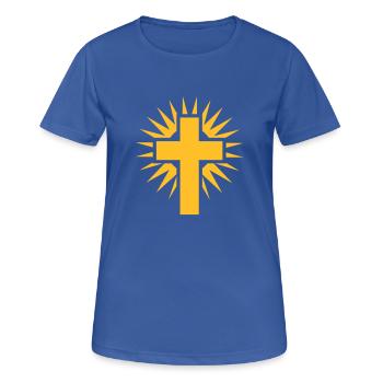 Kreuz - Frauen T-Shirt atmungsaktiv - Royalblau - Vorne - AI Model Female 172 light (172cm)