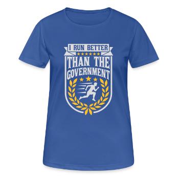 run better than government - Women's Breathable T-Shirt - royal blue - Front - AI Model Female 172 light (172cm)