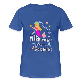 Meerjungfrau - Frauen T-Shirt atmungsaktiv - Royalblau - Vorne - AI Model Female 172 light (172cm)