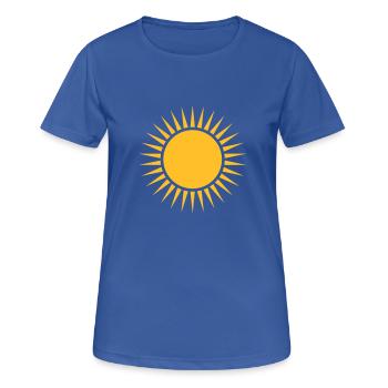 Sun, rays, wreath, your design, frame, text - Women's Breathable T-Shirt - royal blue - Front - AI Model Female 172 light (172cm)
