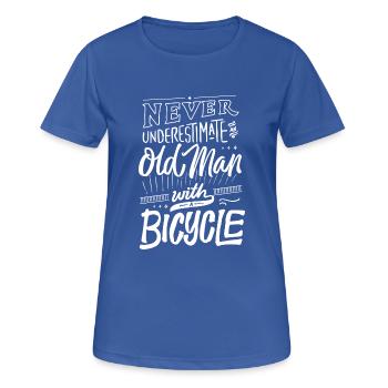 Never Underestimate An Old Man With A Bicycle - Women's Breathable T-Shirt - royal blue - Front - AI Model Female 172 light (172cm)