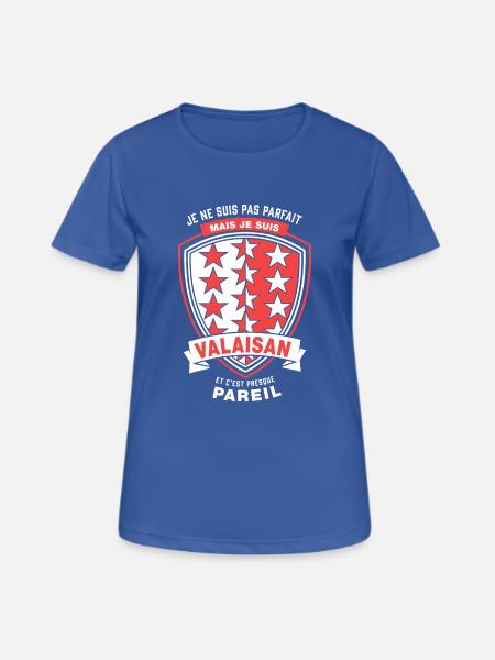 VALAISAN Je ne suis pas parfait - T-shirt respirant Femme - bleu royal