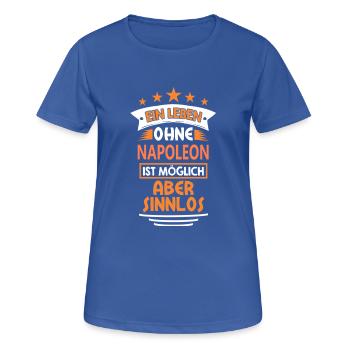 napoleon - Frauen T-Shirt atmungsaktiv - Royalblau - Vorne - AI Model Female 172 light (172cm)