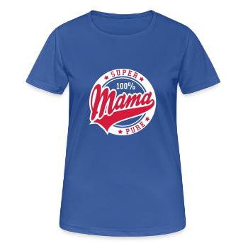 100 pour cent pur SUPER MAMA 2C - T-shirt respirant Femme - bleu royal - Devant - AI Model Female 172 light (172cm)