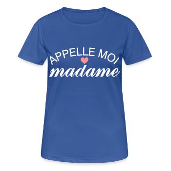 Appelle Moi Madame - T-shirt respirant Femme - bleu royal - Devant - AI Model Female 172 light (172cm)