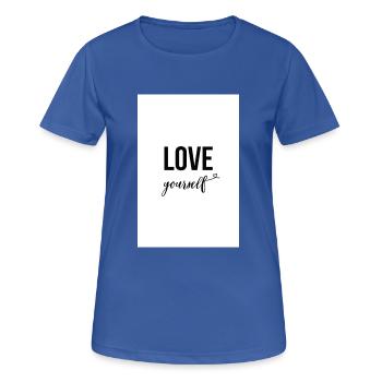 Love yourself - Frauen T-Shirt atmungsaktiv - Royalblau - Vorne - AI Model Female 172 light (172cm)